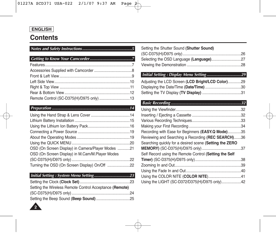 Samsung SC-D372-XAA User Manual | Page 6 / 114