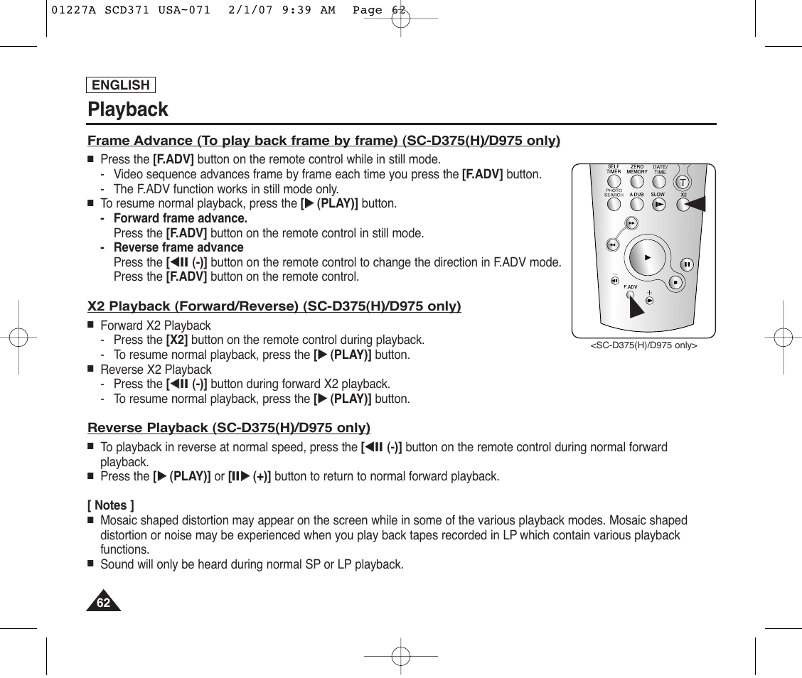 Playback | Samsung SC-D372-XAA User Manual | Page 66 / 114