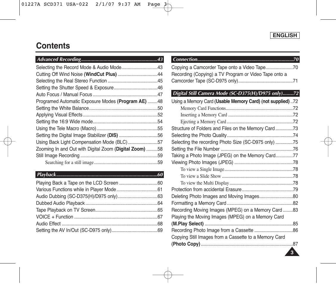 Samsung SC-D372-XAA User Manual | Page 7 / 114