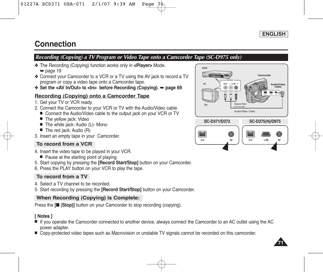 Connection | Samsung SC-D372-XAA User Manual | Page 75 / 114