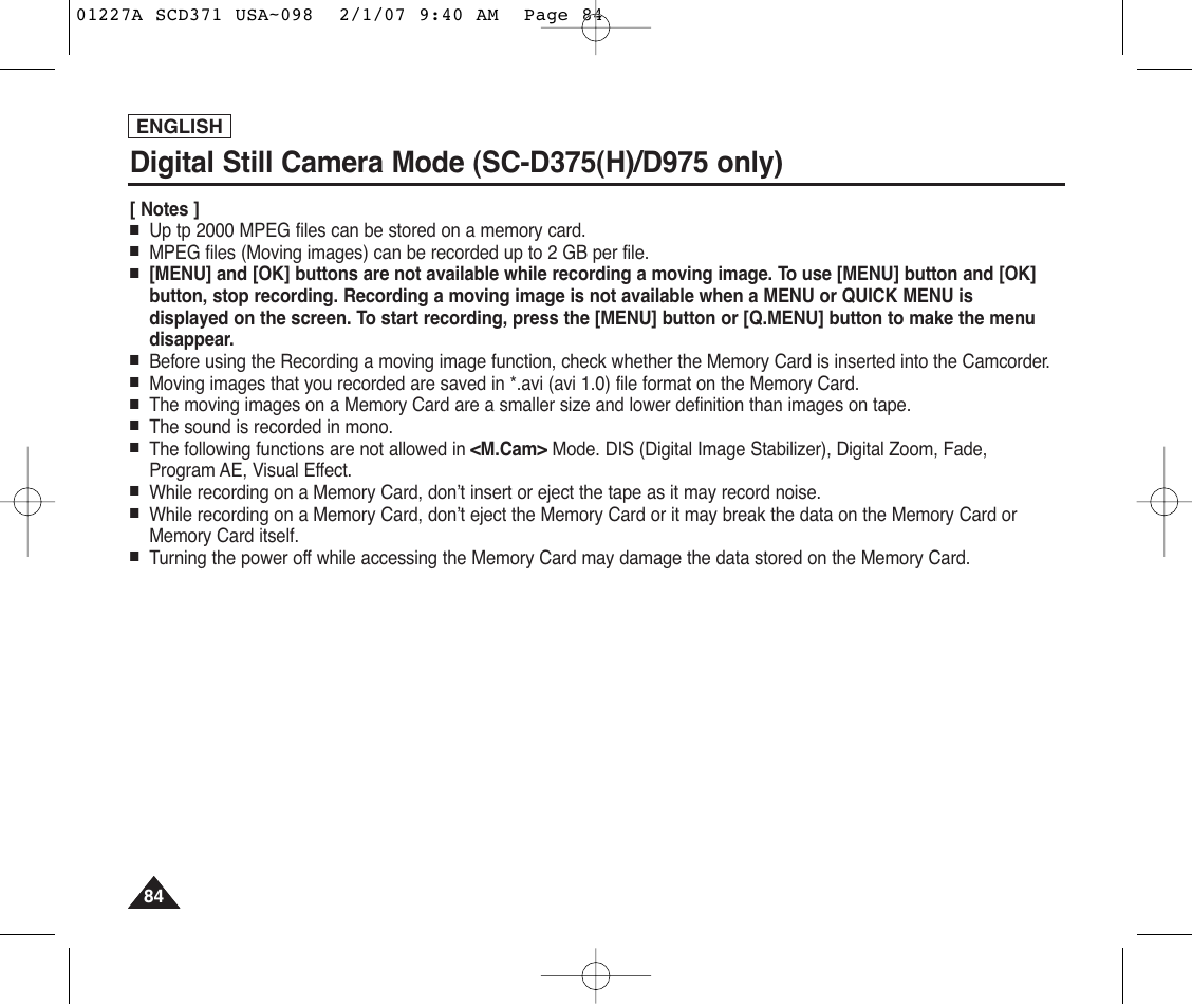 Samsung SC-D372-XAA User Manual | Page 88 / 114