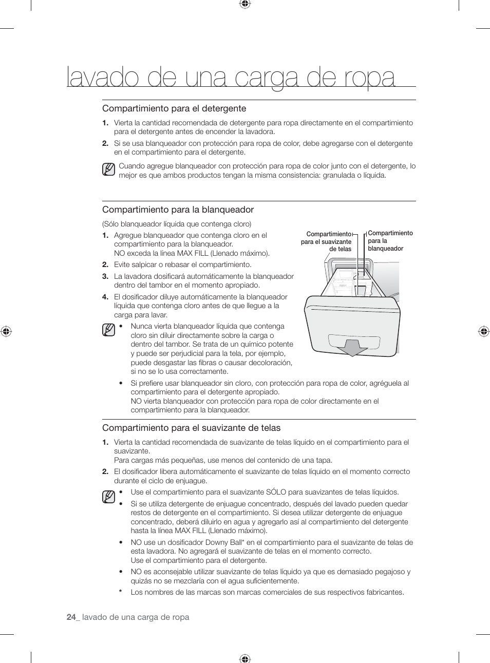 Lavado de una carga de ropa | Samsung WF231ANW-XAA User Manual | Page 62 / 76