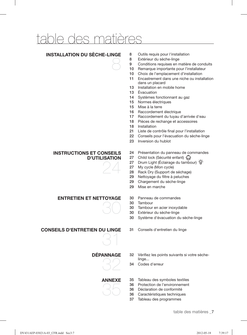 Samsung DV431AGP-XAA User Manual | Page 47 / 120