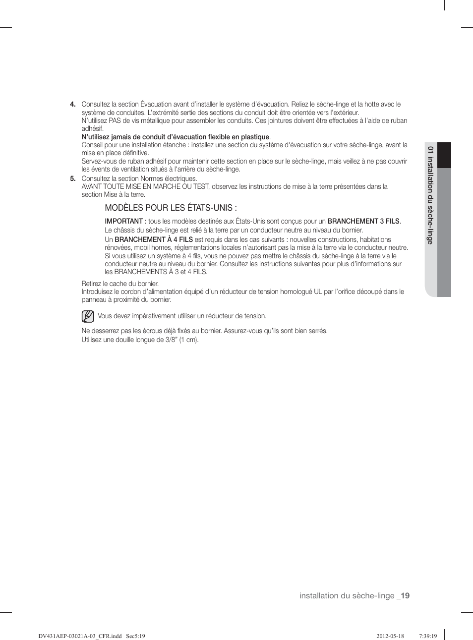 Modèles pour les états-unis | Samsung DV431AGP-XAA User Manual | Page 59 / 120