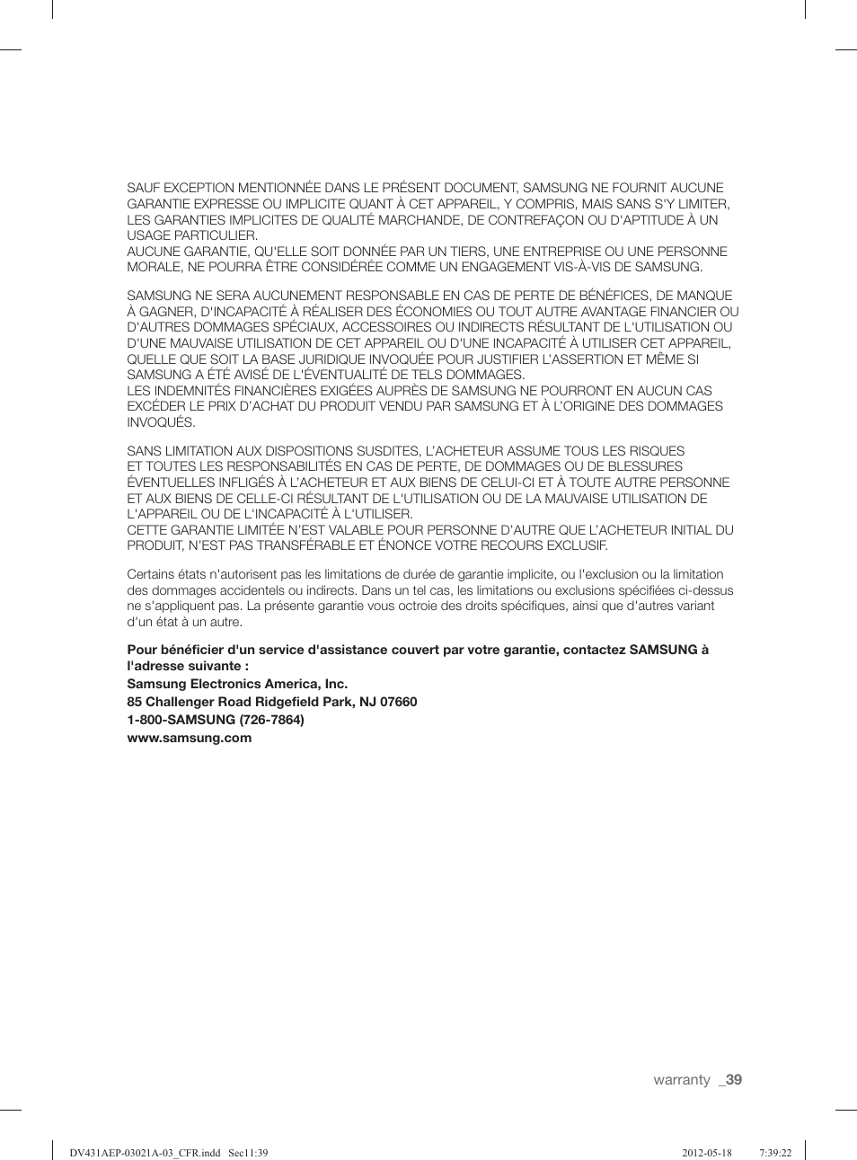 Samsung DV431AGP-XAA User Manual | Page 79 / 120