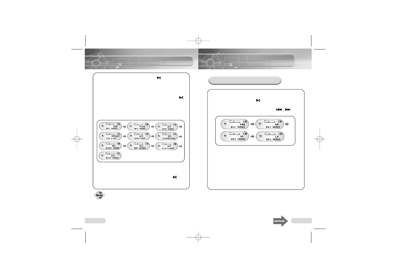 Menu setup, Customizing options | Samsung VY-H200S-XAA User Manual | Page 19 / 27