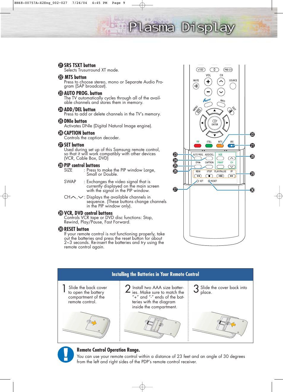 Samsung HPP4271X-XAA User Manual | Page 2 / 9