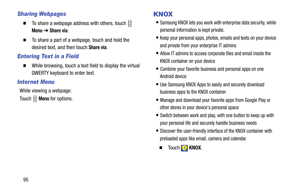 Knox | Samsung SM-P905VZKAVZW User Manual | Page 101 / 158