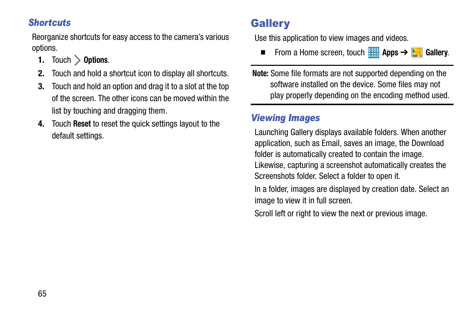 Gallery | Samsung SM-P905VZKAVZW User Manual | Page 71 / 158