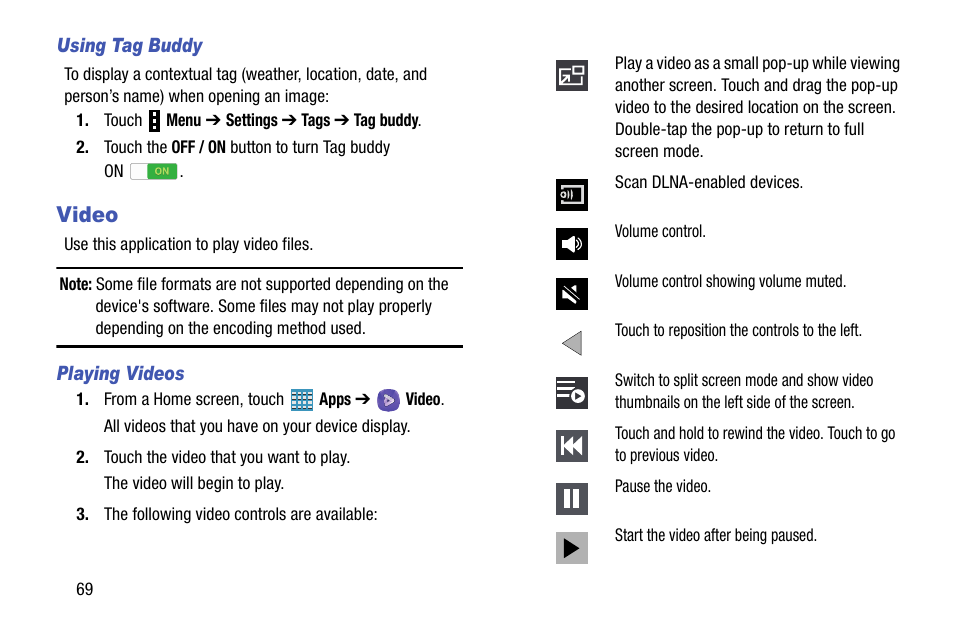 Video | Samsung SM-P905VZKAVZW User Manual | Page 75 / 158