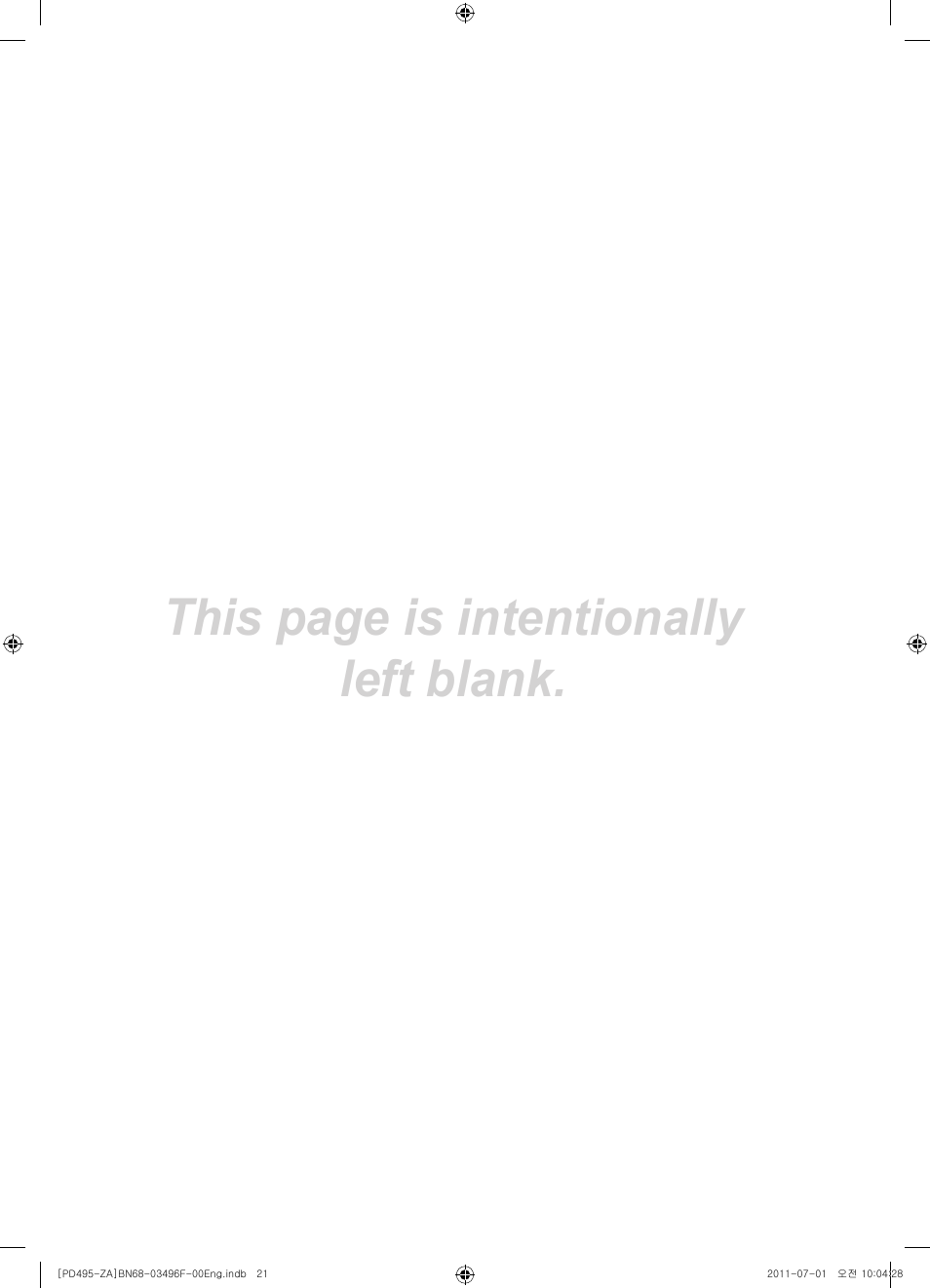 This page is intentionally left blank | Samsung PN51D495A6DXZA User Manual | Page 21 / 21