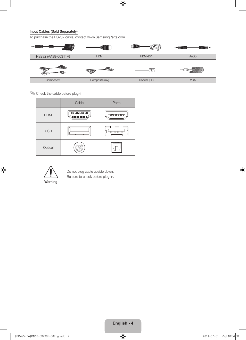 Samsung PN51D495A6DXZA User Manual | Page 4 / 21