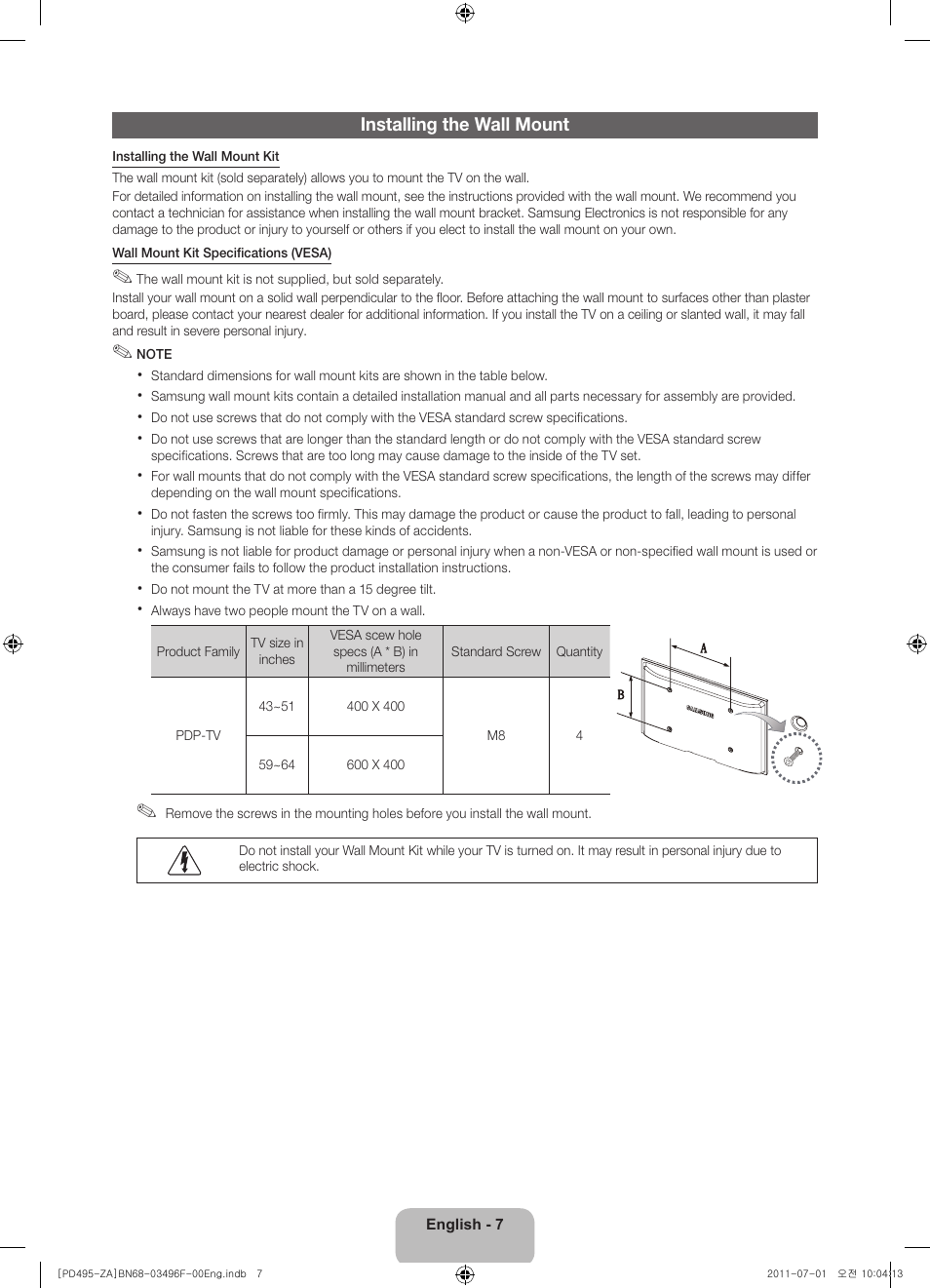 Samsung PN51D495A6DXZA User Manual | Page 7 / 21