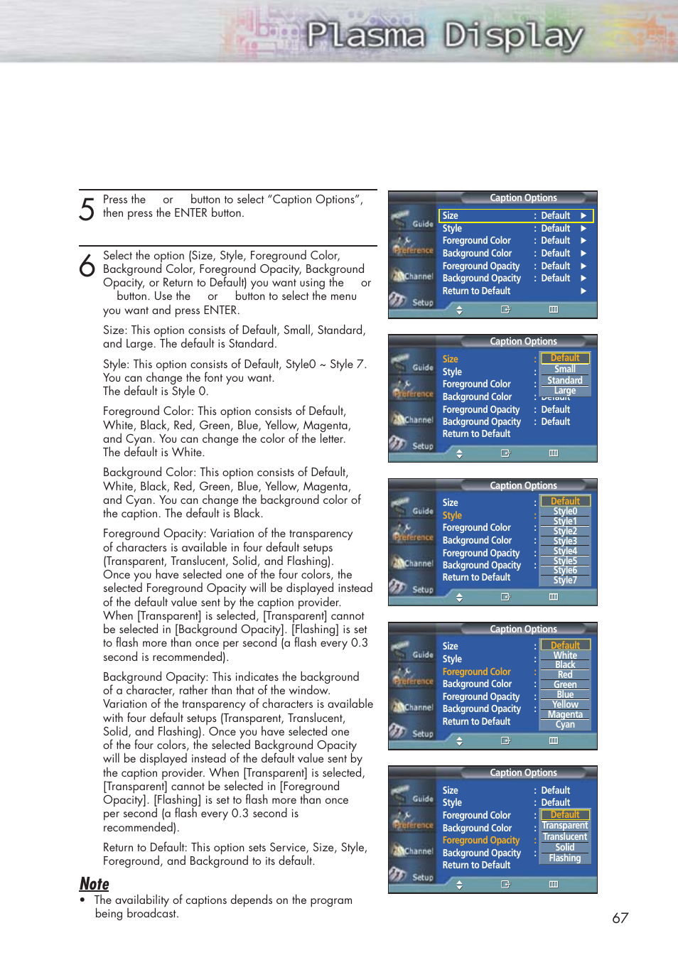 Samsung HPP5091X-XAA User Manual | Page 67 / 84