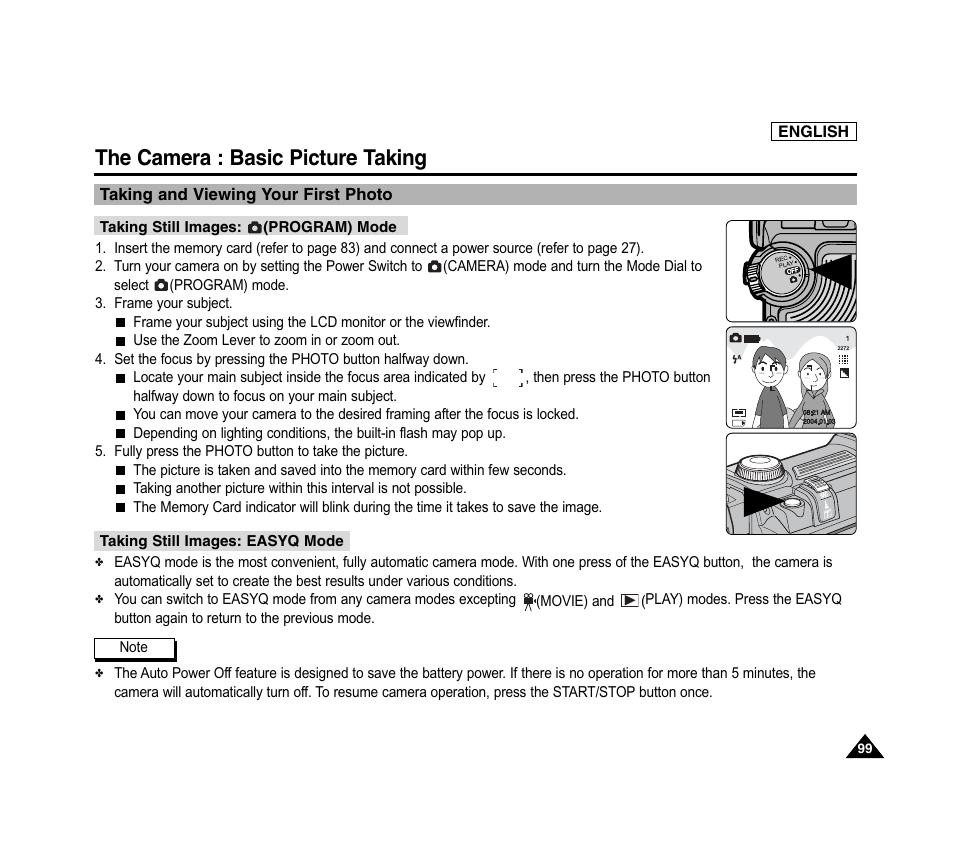 The camera : basic picture taking | Samsung SC-D6040-AFS User Manual | Page 103 / 169