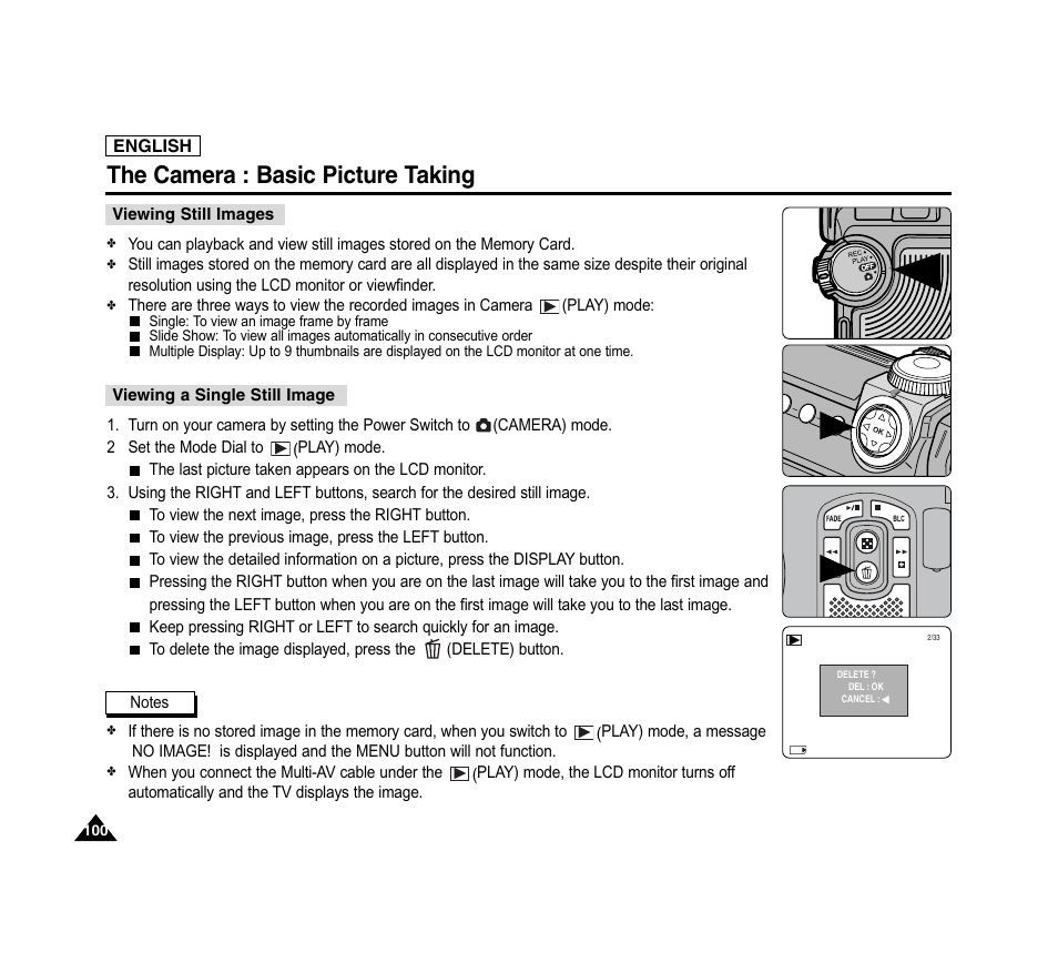 The camera : basic picture taking | Samsung SC-D6040-AFS User Manual | Page 104 / 169