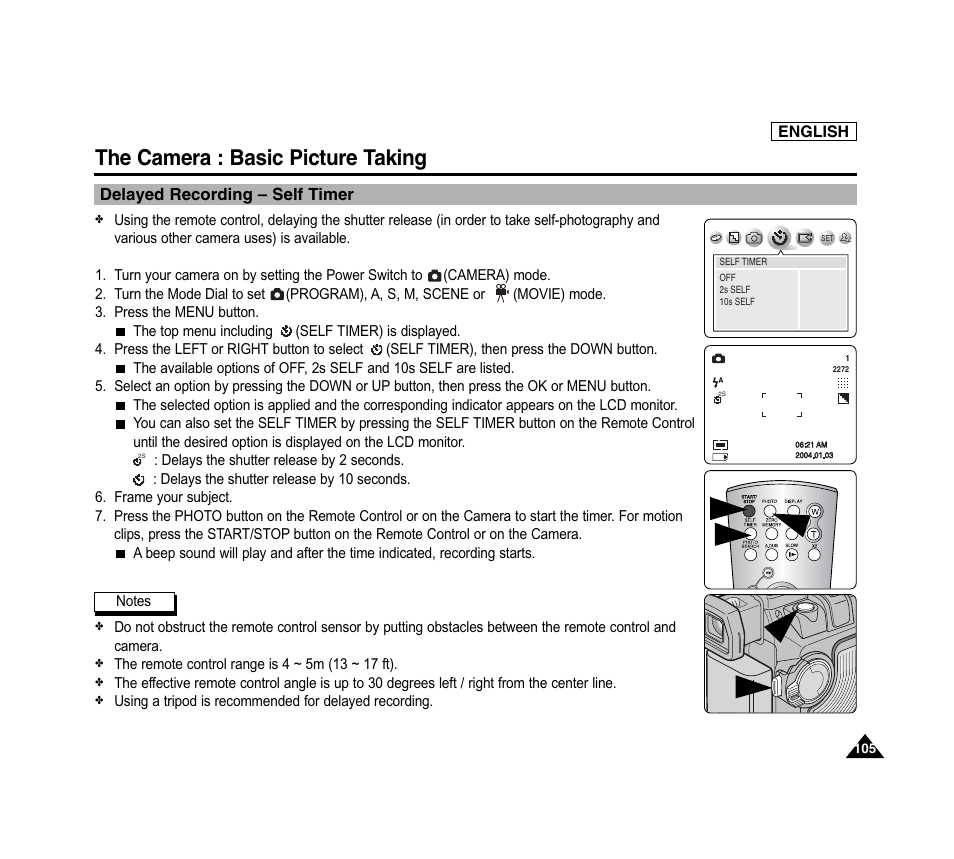 The camera : basic picture taking | Samsung SC-D6040-AFS User Manual | Page 109 / 169