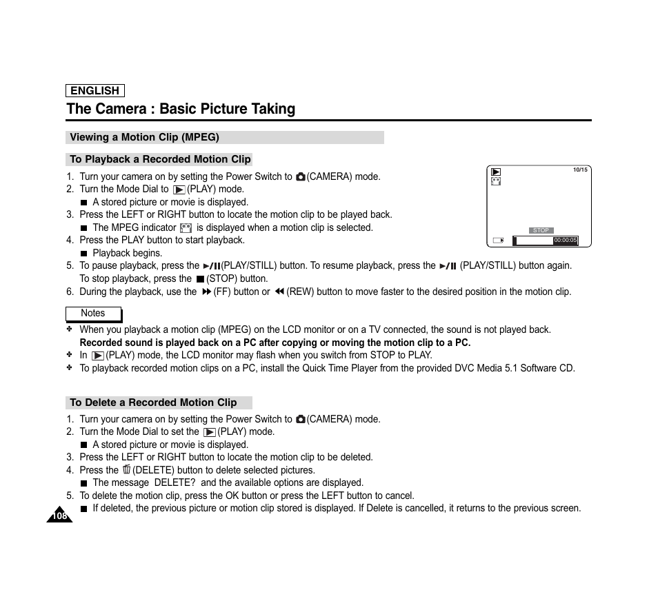 The camera : basic picture taking | Samsung SC-D6040-AFS User Manual | Page 112 / 169