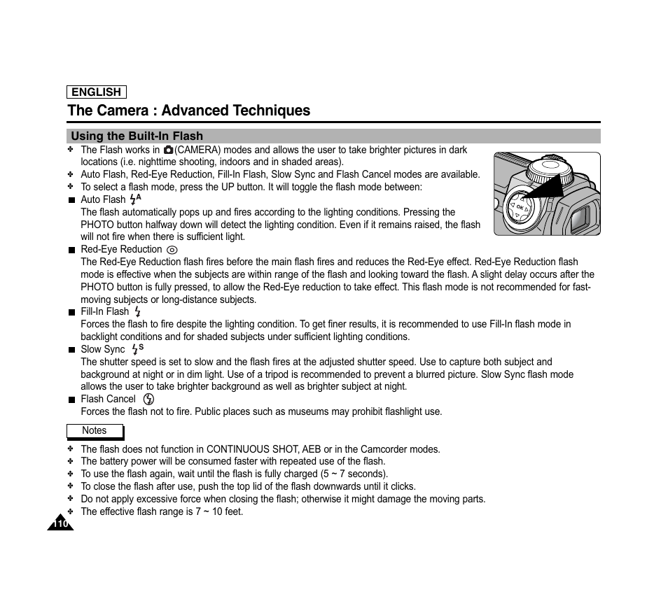 The camera : advanced techniques | Samsung SC-D6040-AFS User Manual | Page 114 / 169