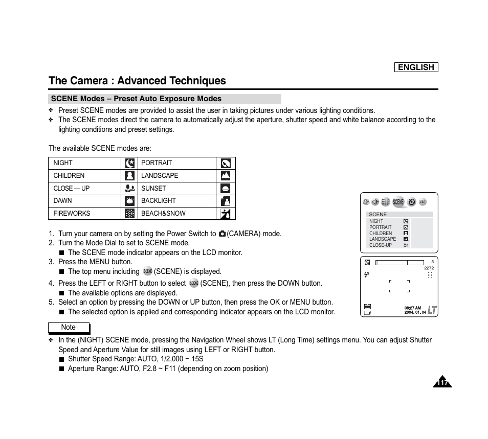 The camera : advanced techniques | Samsung SC-D6040-AFS User Manual | Page 121 / 169