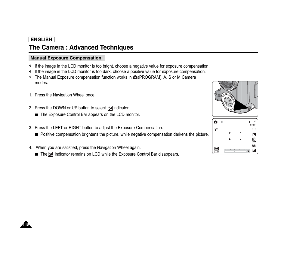 The camera : advanced techniques | Samsung SC-D6040-AFS User Manual | Page 122 / 169