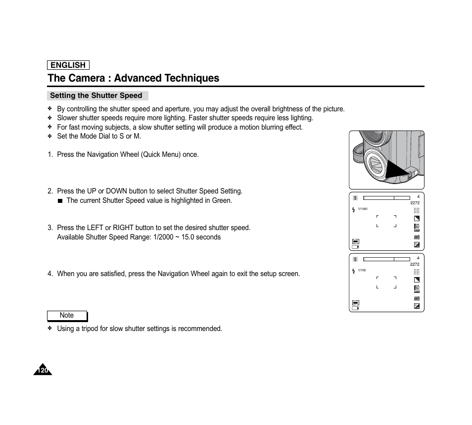 The camera : advanced techniques | Samsung SC-D6040-AFS User Manual | Page 124 / 169