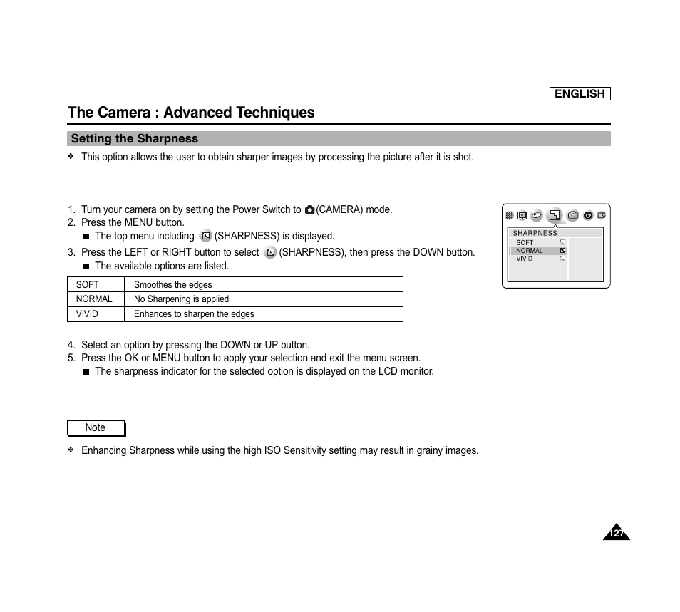 The camera : advanced techniques | Samsung SC-D6040-AFS User Manual | Page 131 / 169