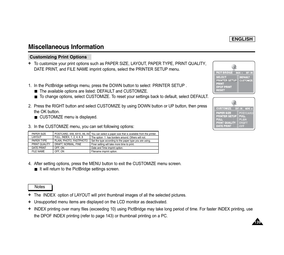 Miscellaneous information | Samsung SC-D6040-AFS User Manual | Page 143 / 169