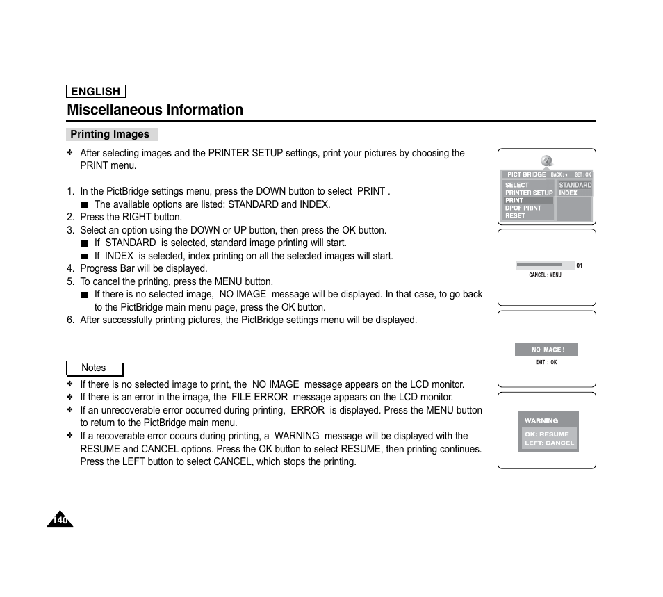 Miscellaneous information | Samsung SC-D6040-AFS User Manual | Page 144 / 169