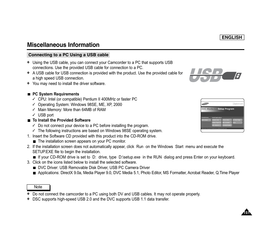 Miscellaneous information | Samsung SC-D6040-AFS User Manual | Page 155 / 169