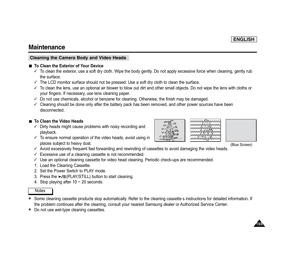 Maintenance | Samsung SC-D6040-AFS User Manual | Page 159 / 169