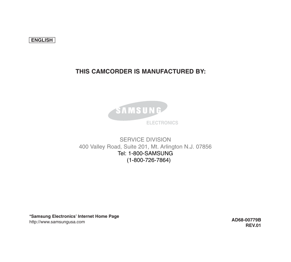 Samsung SC-D6040-AFS User Manual | Page 169 / 169