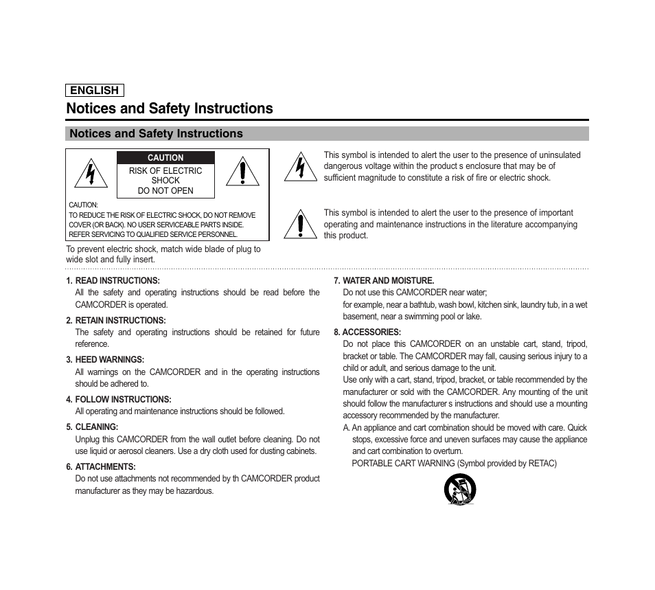 Notices and safety instructions | Samsung SC-D6040-AFS User Manual | Page 2 / 169