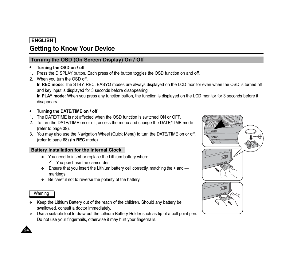 Getting to know your device | Samsung SC-D6040-AFS User Manual | Page 28 / 169