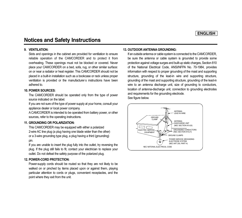 Notices and safety instructions, English | Samsung SC-D6040-AFS User Manual | Page 3 / 169