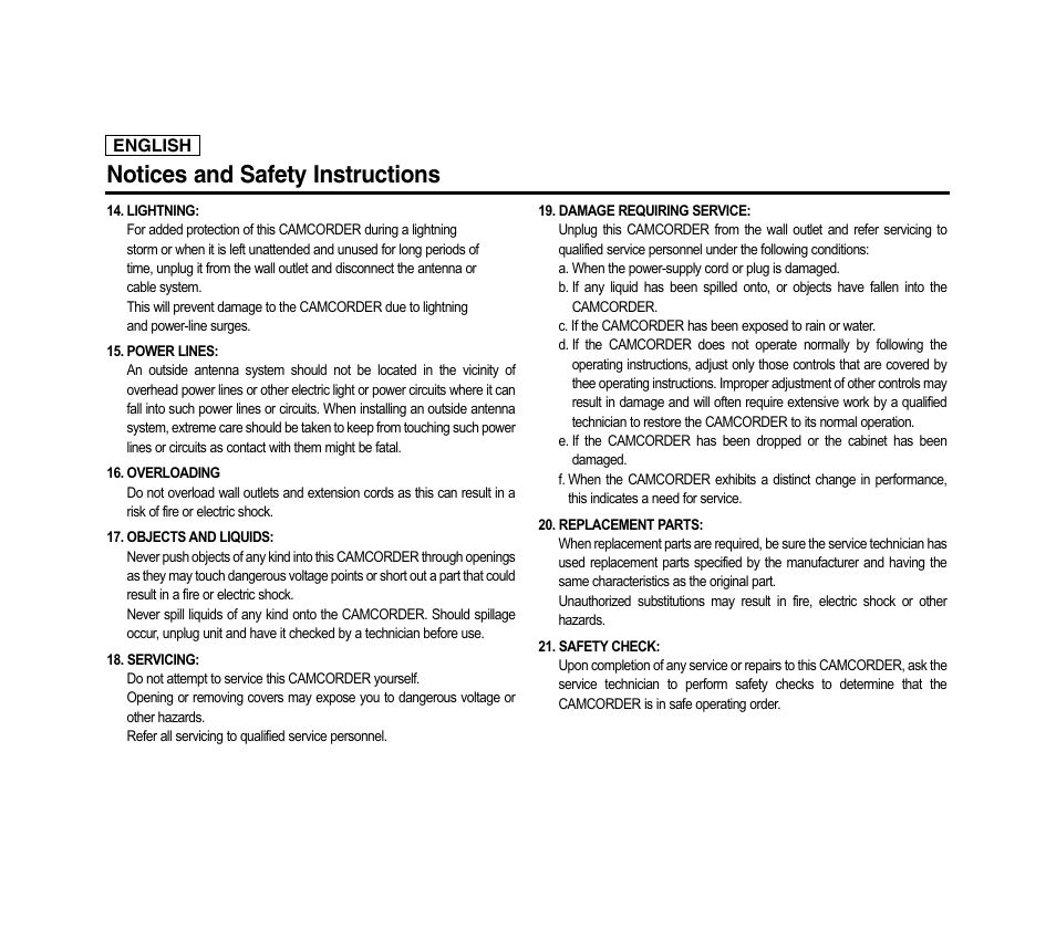 Notices and safety instructions | Samsung SC-D6040-AFS User Manual | Page 4 / 169