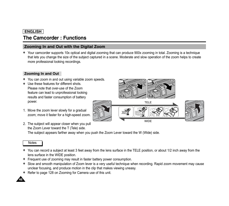 The camcorder : functions | Samsung SC-D6040-AFS User Manual | Page 50 / 169