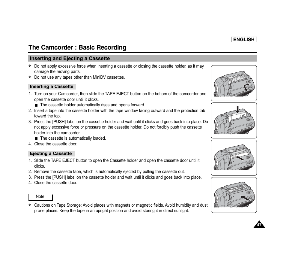 The camcorder : basic recording | Samsung SC-D6040-AFS User Manual | Page 51 / 169