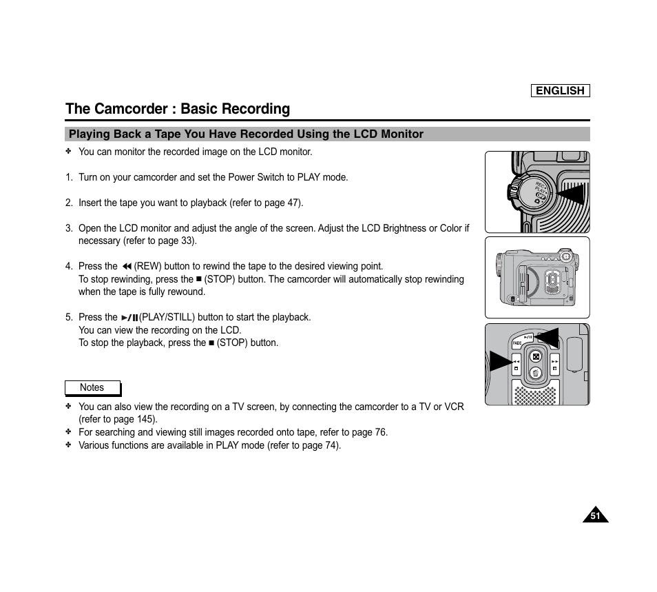 The camcorder : basic recording | Samsung SC-D6040-AFS User Manual | Page 55 / 169