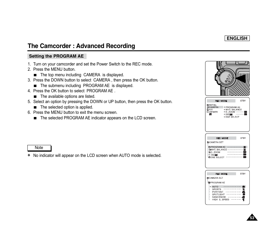 The camcorder : advanced recording | Samsung SC-D6040-AFS User Manual | Page 57 / 169