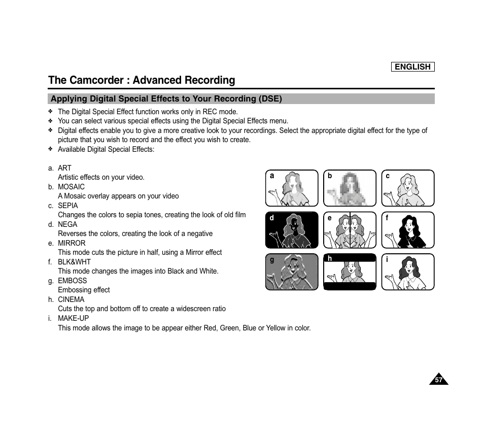 The camcorder : advanced recording | Samsung SC-D6040-AFS User Manual | Page 61 / 169