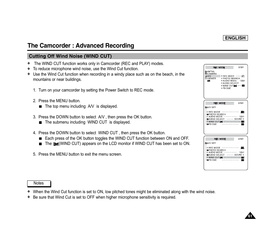 The camcorder : advanced recording | Samsung SC-D6040-AFS User Manual | Page 65 / 169