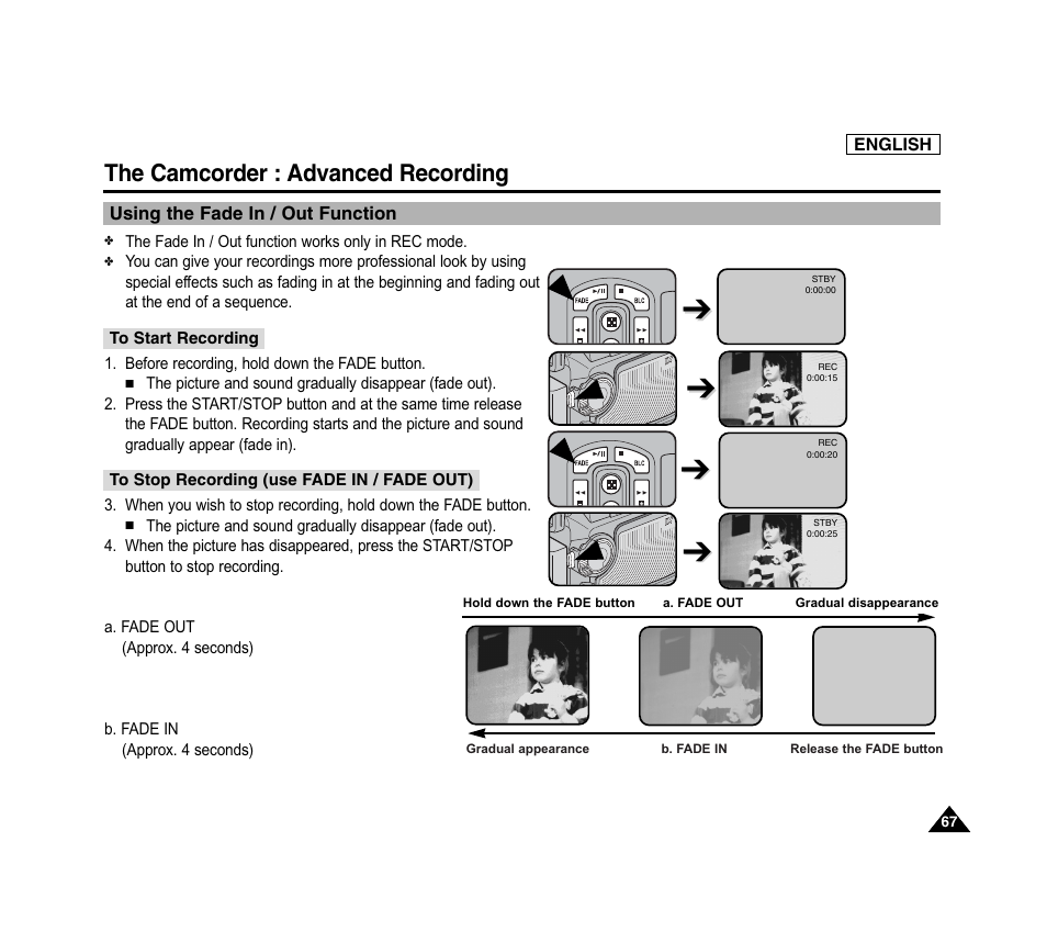 The camcorder : advanced recording | Samsung SC-D6040-AFS User Manual | Page 71 / 169