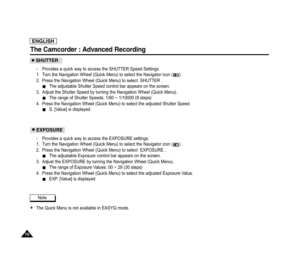 The camcorder : advanced recording | Samsung SC-D6040-AFS User Manual | Page 74 / 169