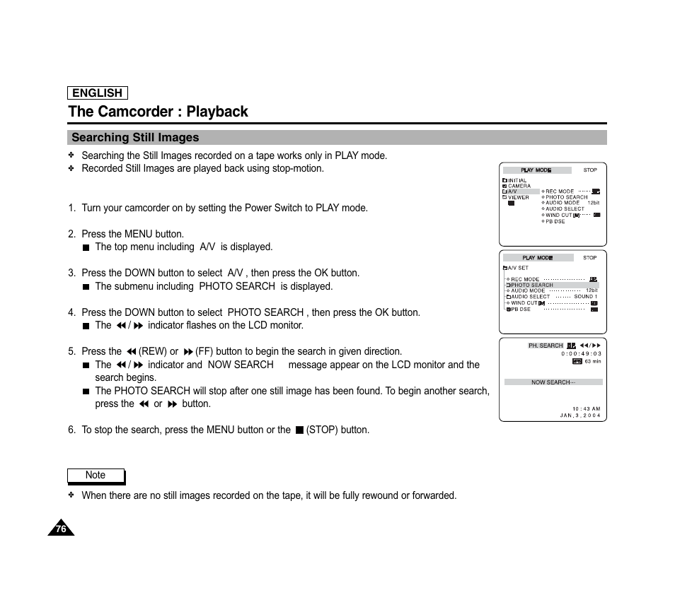 The camcorder : playback | Samsung SC-D6040-AFS User Manual | Page 80 / 169