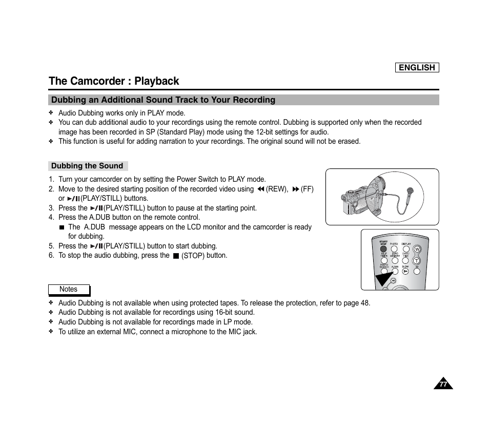 The camcorder : playback | Samsung SC-D6040-AFS User Manual | Page 81 / 169