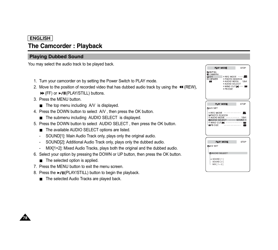 The camcorder : playback | Samsung SC-D6040-AFS User Manual | Page 82 / 169