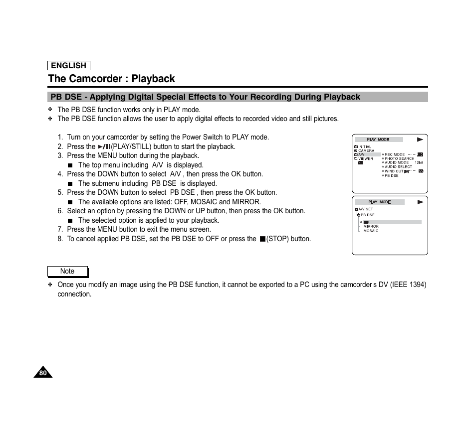 The camcorder : playback | Samsung SC-D6040-AFS User Manual | Page 84 / 169