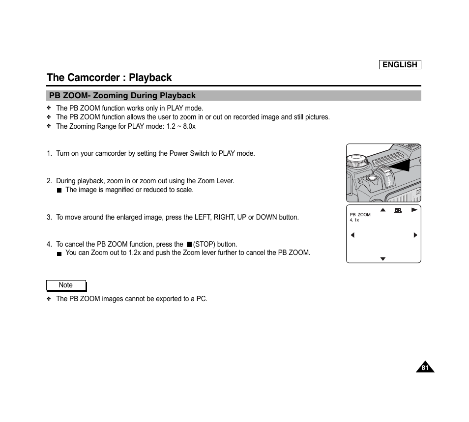 The camcorder : playback | Samsung SC-D6040-AFS User Manual | Page 85 / 169