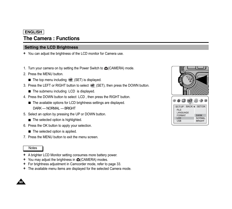 The camera : functions | Samsung SC-D6040-AFS User Manual | Page 94 / 169